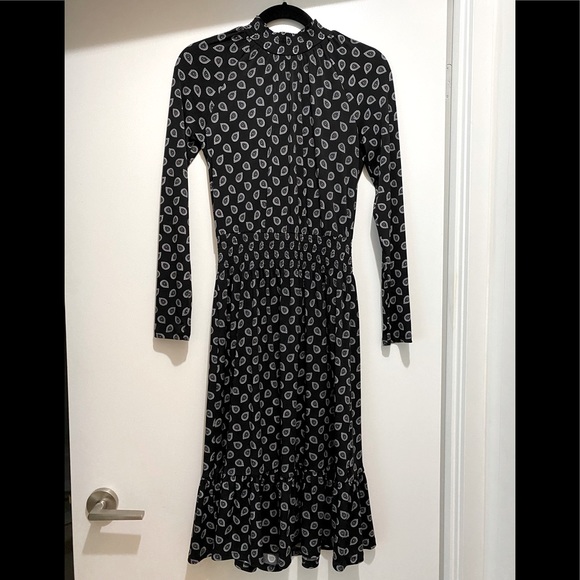 Black Paisley Print Midi Dress - Picture 1 of 1